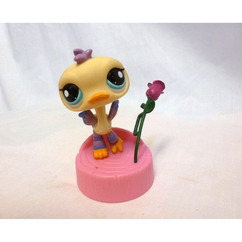 LITTLEST‎ PET SHOP #1827 YELLOW-PURPLE OSTRICH BLUE EYES lps